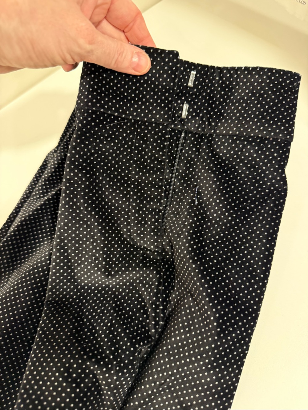 Women’s Polka Dot Black Velvet Dress Pants